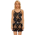 Seamless Pattern Repeat Repetition Satin Pajama Short Set