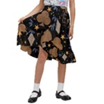 Seamless Pattern Repeat Repetition Kids  Ruffle Flared Wrap Midi Skirt