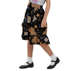Kids  Ruffle Flared Wrap Midi Skirt 
