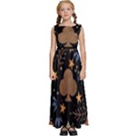 Seamless Pattern Repeat Repetition Kids  Satin Sleeveless Maxi Dress