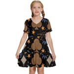 Seamless Pattern Repeat Repetition Kids  Short Sleeve Tiered Mini Dress