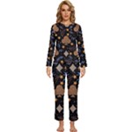 Seamless Pattern Repeat Repetition Womens  Long Sleeve Lightweight Pajamas Set