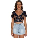 Seamless Pattern Repeat Repetition V-Neck Crop Top