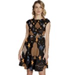 Seamless Pattern Repeat Repetition Cap Sleeve High Waist Dress