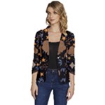Seamless Pattern Repeat Repetition Women s One-Button 3/4 Sleeve Short Jacket