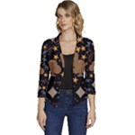 Seamless Pattern Repeat Repetition Women s Casual 3/4 Sleeve Spring Jacket