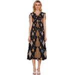 Seamless Pattern Repeat Repetition V-Neck Drawstring Shoulder Sleeveless Maxi Dress
