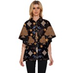 Seamless Pattern Repeat Repetition Women s Batwing Button Up Shirt