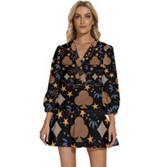 V-Neck Placket Mini Dress 
