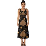 Seamless Pattern Repeat Repetition Tie-Strap Tiered Midi Chiffon Dress