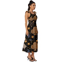 Tie-Strap Tiered Midi Chiffon Dress 