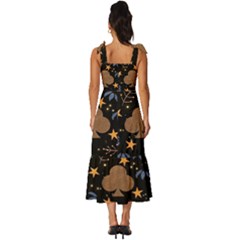Tie-Strap Tiered Midi Chiffon Dress 