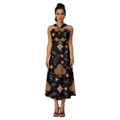Sleeveless Cross Front Cocktail Midi Chiffon Dress 
