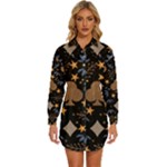 Seamless Pattern Repeat Repetition Womens Long Sleeve Shirt Dress