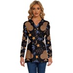 Seamless Pattern Repeat Repetition Long Sleeve Drawstring Hooded Top