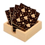 Seamless Pattern Repeat Repetition Bamboo Coaster Set