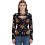 Seamless Pattern Repeat Repetition Women s Cut Out Long Sleeve T-Shirt