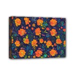 Mid Century Retro Floral 1970s 1960s Pattern 61 Mini Canvas 7  x 5  (Stretched)