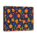 Mid Century Retro Floral 1970s 1960s Pattern 61 Canvas 10  x 8  (Stretched)