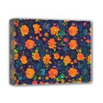 Mid Century Retro Floral 1970s 1960s Pattern 61 Deluxe Canvas 14  x 11  (Stretched)
