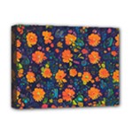 Mid Century Retro Floral 1970s 1960s Pattern 61 Deluxe Canvas 16  x 12  (Stretched) 
