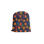 Mid Century Retro Floral 1970s 1960s Pattern 61 Drawstring Pouch (Small)