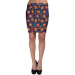 Mid Century Retro Floral 1970s 1960s Pattern 61 Bodycon Skirt