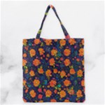 Mid Century Retro Floral 1970s 1960s Pattern 61 Grocery Tote Bag