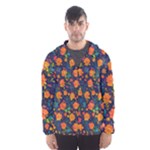 Mid Century Retro Floral 1970s 1960s Pattern 61 Men s Hooded Windbreaker