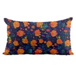 Mid Century Retro Floral 1970s 1960s Pattern 61 22 x14  Lumbar Throw Cushion Case (Two Sides)