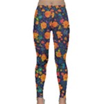 Mid Century Retro Floral 1970s 1960s Pattern 61 Classic Yoga Leggings