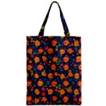 Mid Century Retro Floral 1970s 1960s Pattern 61 Zipper Classic Tote Bag
