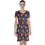 Mid Century Retro Floral 1970s 1960s Pattern 61 Short Sleeve Nightdress
