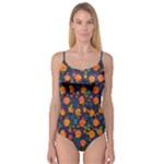 Mid Century Retro Floral 1970s 1960s Pattern 61 Camisole Leotard 