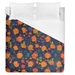Mid Century Retro Floral 1970s 1960s Pattern 61 Duvet Cover (Queen Size)