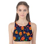 Mid Century Retro Floral 1970s 1960s Pattern 61 Tank Bikini Top