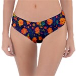 Mid Century Retro Floral 1970s 1960s Pattern 61 Reversible Classic Bikini Bottoms