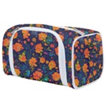 Mid Century Retro Floral 1970s 1960s Pattern 61 Toiletries Pouch