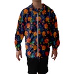 Mid Century Retro Floral 1970s 1960s Pattern 61 Kids  Hooded Windbreaker