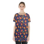 Mid Century Retro Floral 1970s 1960s Pattern 61 Skirt Hem Sports Top