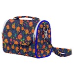 Mid Century Retro Floral 1970s 1960s Pattern 61 Satchel Shoulder Bag