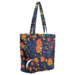 Mid Century Retro Floral 1970s 1960s Pattern 61 Everyday Shoulder Bag with Pouch Bag