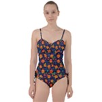 Mid Century Retro Floral 1970s 1960s Pattern 61 Sweetheart Tankini Set