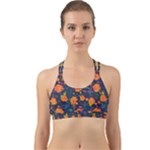 Mid Century Retro Floral 1970s 1960s Pattern 61 Back Web Sports Bra