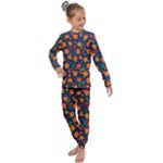 Mid Century Retro Floral 1970s 1960s Pattern 61 Kids  Long Sleeve Set 