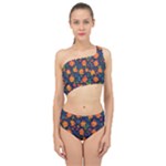 Mid Century Retro Floral 1970s 1960s Pattern 61 Spliced Up Two Piece Swimsuit