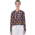 Mid Century Retro Floral 1970s 1960s Pattern 61 Women s Slouchy Sweat