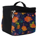 Mid Century Retro Floral 1970s 1960s Pattern 61 Make Up Travel Bag (Small)