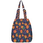 Mid Century Retro Floral 1970s 1960s Pattern 61 Center Zip Backpack