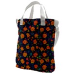 Mid Century Retro Floral 1970s 1960s Pattern 61 Canvas Messenger Bag